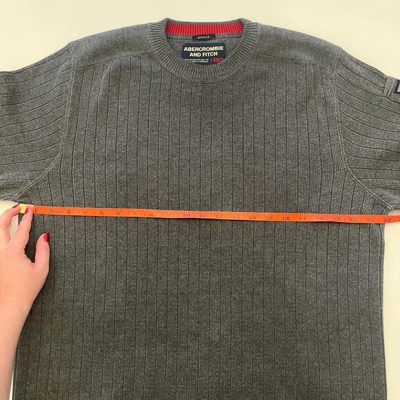 Vintage Abercrombie Fitch Y2K Sweater Mens XL Muscle Crewneck Ribbed Patch Logo - Picture 8 of 11